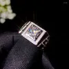 Cluster Rings Colife Jewelry 925 Silver Moissanite Ring for Man 1 CT If Grade Fashion Free Box