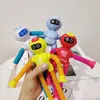텔레스코픽 팝 튜브 흡입 컵 장난감 우주 비행사 피트 장난감 튜브 소녀들을위한 다목적 모델링 스트레칭 감각 감압 장난감 소년