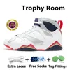 7 7s Scarpe da basket da uomo Nuovo sceriffo in città Topaz Mist Trophy Room Barcelona Nights Citrus Flint Hare Pelle verniciata Ray Allen Uomo Scarpe da ginnastica Sportive Sneakers