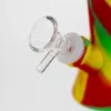 Colorido Mini Kit de tubos de silicona Bong Hookah Waterpipe Bubbler Filtro de vidrio Mango Tazón Hierba portátil Tabaco Titular de cigarrillos Fumar Vaso Handpipes DHL