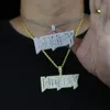 Collier pour hommes avec pendentif lettre d'argent glacé Hip Hop