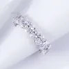 Fashion Jewelry White Gold Lady Gify Oval Cut Lab Grown Diamond Eternity Ring