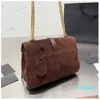 Матовая кожаная сумка с цепочкой, сумки через плечо, классическая сумка через плечо с буквенным клапаном, сумки-конверты