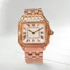 Les femmes de luxe de concepteur regardent des montres de réservoir carrées pour femmes pour les femmes mouvement à quartz diamant rose or rectangle montre en acier inoxydable dames élégante montre-bracelet