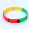 50st Multicolor Maple Leaf Silikon Armbandsarmband Populära logotyp Fashion Women Män unisex -armband Bangles2691