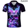 Polos pour hommes 2023Ropa de Hombre Mode Casual Summer Manches courtes 3D Imprimé Fumée Cool Hommes Camisas Harajuku Streetwear Polo Homme Tops