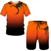 Survêtements pour hommes Survêtement d'été Scorpion 3D Imprimer T-shirt Shorts Ensembles 2 pièces Mode Streetwear Homme Sportswear Costumes Vêtements surdimensionnés