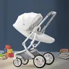 Strollers# Luxury Baby Stroller 3 In 1 Carriage With Car Seat Eggshell Born Leather High LandscapeStrollers#2291