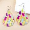 Boucles d'oreilles pendantes 1 paire de pâques imprimé Plaid goutte femelle mignon dessin animé en plastique mode bijoux cadeaux en gros