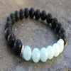 SN1064 Hoge Kwaliteit Vulkanische Lava Aquamarijn Armband Mode Natuursteen Heren Armband Nieuw Ontwerp Yoga Bracelet326L