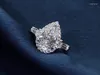 Pierścienie klastra 14K AU585 Białe złote kobiety w przyjęciu na przyjęcie zaręczynowe 1 2 3 4 5 Woda Drop Pear Morsanite Diamond Trapezoid