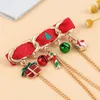 Brooches Colorful Christmas Brooch For Women Exquisite Santa Claus Bell Tree Elk Pendant Pins Jewelry Accessories Year Gifts