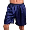 Sous-vêtements grande taille 5XL Satin hommes boxeurs sous-vêtements sexy confortable couleur unie Cool été hommes vêtements de nuit Shorts Hombre Cuecas213r