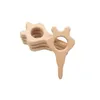 Zähler Spielzeug Chenkai 10pcs Holz Elefant Schaf Flugzeug Herz Dinosaurier Pferd Teether Ecofreundlich unvollendetes Baby Greifer Schnuller 230915