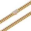 Colares de pingente 614mm de aço inoxidável redondo cubano Miami Chains Colares CZ Zircon Box Lock Big Heavy Link Chain para Homens Hip Hop Rapper Jóias 230915