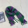 Scarves Luna Dolphin Women Winter Autumn Wool Scarf Green Purple England Plaid Student Warm Tassel Sweet Girls Pashmina Big Shawl 230915