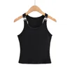 Women's Tanks White Crop Tops Women Summer 2023 Y2k Fashion Vintage Clothes Black Tank Top Ribbed Cute Pink Designer Sexy Hook