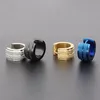 Hoop Huggie 1 paire couleur bleu or boucles d'oreilles petit cercle mode acier inoxydable hommes femmes bijoux accessoires 334C