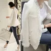 New women's v-neck beading buttons double breasted tassel tweed woolen white color slim waist coat plus size XSSMLXL279k