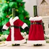 Creative Christmas Set Golden Velvet Dress Wine Bottle Cover Wine Bottle Bag Sleeve Xmas New Year Dinner Table Decor