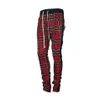 Mode-Schotse Rooster Joggers Joggingbroek Mannen Vintage Terwijl Joggers Broek Hiphop Enkelbandje Zip Plaid Track Pants262g