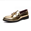 Men Casual Man Men's Summer Shine Gold Dress Patent Leather For Mens Gold Moccasins Business Pointed Bussiness Luxury For Boys Party Shoes 38-46