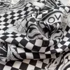 70x70cm Square Black White Grid Letters Print Designer Floral Silk Scarf Headband for Women Fashion Handle Bag Scarves Paris Shoulder Tote Luggage Ribbon Head Wraps