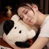 Animais kawaii patudo gato preto brinquedo de pelúcia coelho bonito brinquedo de pelúcia dos desenhos animados cão branco boneca de pelúcia crianças dormir conforto travesseiro d