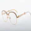 19 -vendita di occhiali rotondi con angolo di bue naturale di alta qualità moda cornice diamantata atmosferica di fascia alta 1116728-A Taglia 60-118-140217H