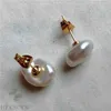 Boucles d'oreilles en perles baroques de couleur blanche, en or 18 carats, bijoux de culture, perle aurore, personnalité fascinante, bricolage, 210616254o