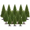 Decorative Flowers 15Pcs 1/ 100 150 200 Dark Green Pine Models Cedar Trees Model For Scenery Landscape Layout