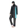 Vêtements ethniques Dubai Burkini Zipper Femme Mince Athletic Wear Maillot de bain à manches longues Maillot de bain musulman Hijab Robe Muslimah Burkinis