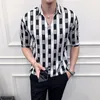 Camisa floral de manga corta de verano Estilo de negocios Blusa casual para hombres Camisas de vestir de moda Diseñador 2021224Z