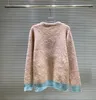 Kvinnors tröjor Designer Autumn Womens Letter Brodery Mohair Sweaters Gradient Färg Pink Tröja Fashion Men Girl Baggy mångsidig stickkläder Pullover Coats DMC