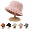 Wide Brim Hats Bucket Women Lamb Wool Hat Winter Warm for Female Lady Thicken Flat Top Cap Unisex Men Panama Outdoor Fisherman Caps 230915