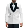 Herrenanzüge, Schnallen-Design, zweiteilig, zweireihig, Mantel, Hose, Schalkragen, Hochzeit, Bräutigam, Abschlussball, Smoking, maßgeschneidertes Blazer-Set