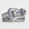 Luxe designer riem Simon riemen voor heren Dames Glanzende diamanten riem Zwart op zwart Blauw wit veelkleurig met bling strasssteentjes als geschenk