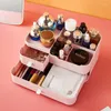 Pudełka do przechowywania szuflady makijażu plastikowy stały kolor biżuterii organizer komputerowy kosmetyki