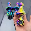 Tubos de fumaça Hookah Bong Glass Rig Oil Water Pipe Venda quente galvanizado colorido volante conjunto de fumo de vidro