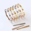 Bracelet designer bangles luxe fashion love jewelry thin nail cuff bracelets Gold Silver Rose 4CZ Stainless Steel Charm bangle for317g