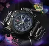 Highend Big Sub Tarps Working Stopwatch zegarki Mężczyźni kwarcowe bateria super lumious zegar europejski popularny pełny funkcjonalny auto data czarna srebrna obudowa zegarek day prezenty