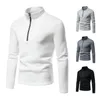 T-shirts pour hommes 2023 Sweat-shirt Placket Zipper Design Couleur unie Col roulé Maillot de corps Taille européenne Veste Hommes