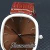 TW F New Golden Ellipse 3738/100G-012 Miyota 9015 Autoamtic Mens Watch Brown Dial Steel Case Brown Lather Strap Gents Watches Watches Watches