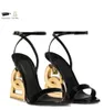 Sommer Luxus Keira Frauen Sandalen Schuhe Goldene Barock Dförmigen Heels Vergoldet Carbon Gladiator Sandalen Party Hochzeit Kleid EU35-42