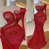 2022プラスサイズアラビア語aso ebi red mermaid sparkly promドレススパンコールイブニングフォーマルパーティーセカンドレセプション誕生日エンゲージ269i