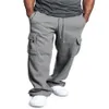 Pantalon de jogging ample de styliste pour hommes, couleur unie, pantalon décontracté, mode sport, poches Cargo, grande taille 296p