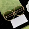 Mode Brief Hoop Huggie Gold Luxus Designer große Kreis Ohrringe Damen Hochzeit Party Geschenk Schmuck