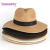 Stingy Brim Panama Sun s Women Fashion Beach Straw Men's Sunshade Jazz Hat Soft Breathable UV Protection Cap Chapeau Femme 12276A