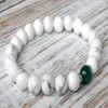 SN1074 2016 Mens Yoga Pulseira Howlite Malaquita Pulseira Pedra Natural Mala Beads Jóias Whole282M