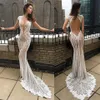 Seksi Berta Illusion Mermaid Gelinlik Derin V Boyun Dantel Aplike Gelin Gowns Vestido de Novia Cap Sleeve Beach Düğün Dres2643